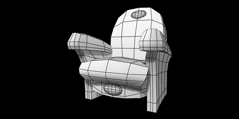 Cinefans Seat Icon Low Poly Model Wire, 2016