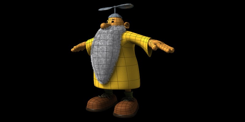 Mr. Natural Character High Poly Model Texture Wire, 2011