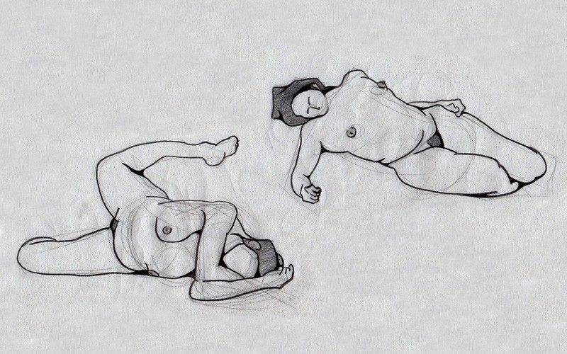 Life Drawing Model Sketches, 8 minute Poses, graphite on paper, 29,7 x 21 cm. (fragment), 2006