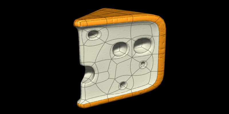 Cook Book Cheese Icon High Poly Model Textured Wire, 2005
