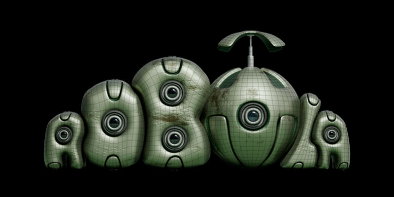 Robola Logo High Poly Model Texture Wire, 2026