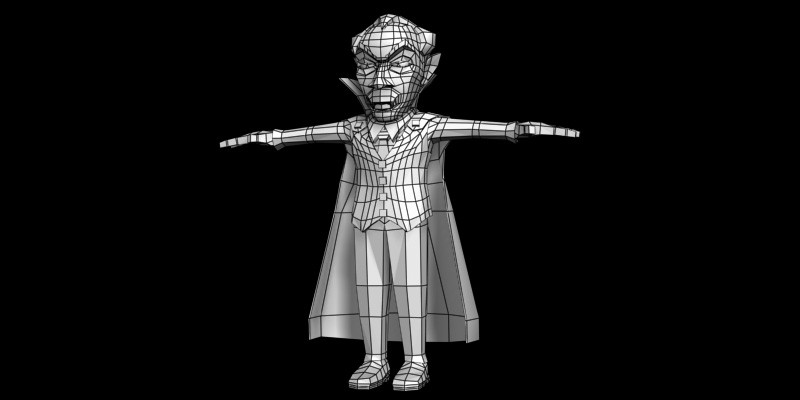 Cinefans Draky Low Poly Model Wire, 2016