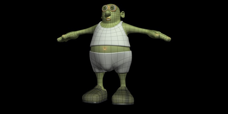 Sr. Sapastre Character High Poly Model Texture Wire, 2011